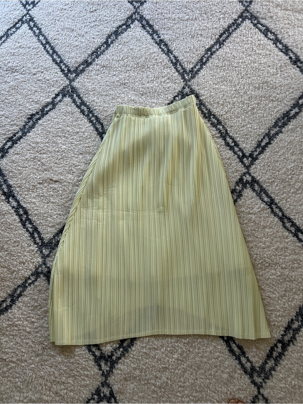 Pleated Light Green A-Line Skirt